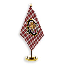 ScotsTee Shop Scottish McPhee Dress Ancient Crest Tartan Desk Flag Plaid Table Flag