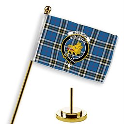 ScotsTee Shop Scottish McTavish Dress Modern Crest Tartan Desk Flag Plaid Table Flag