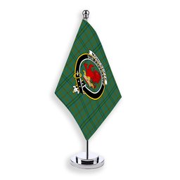 ScotsTee Shop Scottish Moncreiffe of Atholl Ancient Crest Tartan Desk Flag Plaid Table Flag