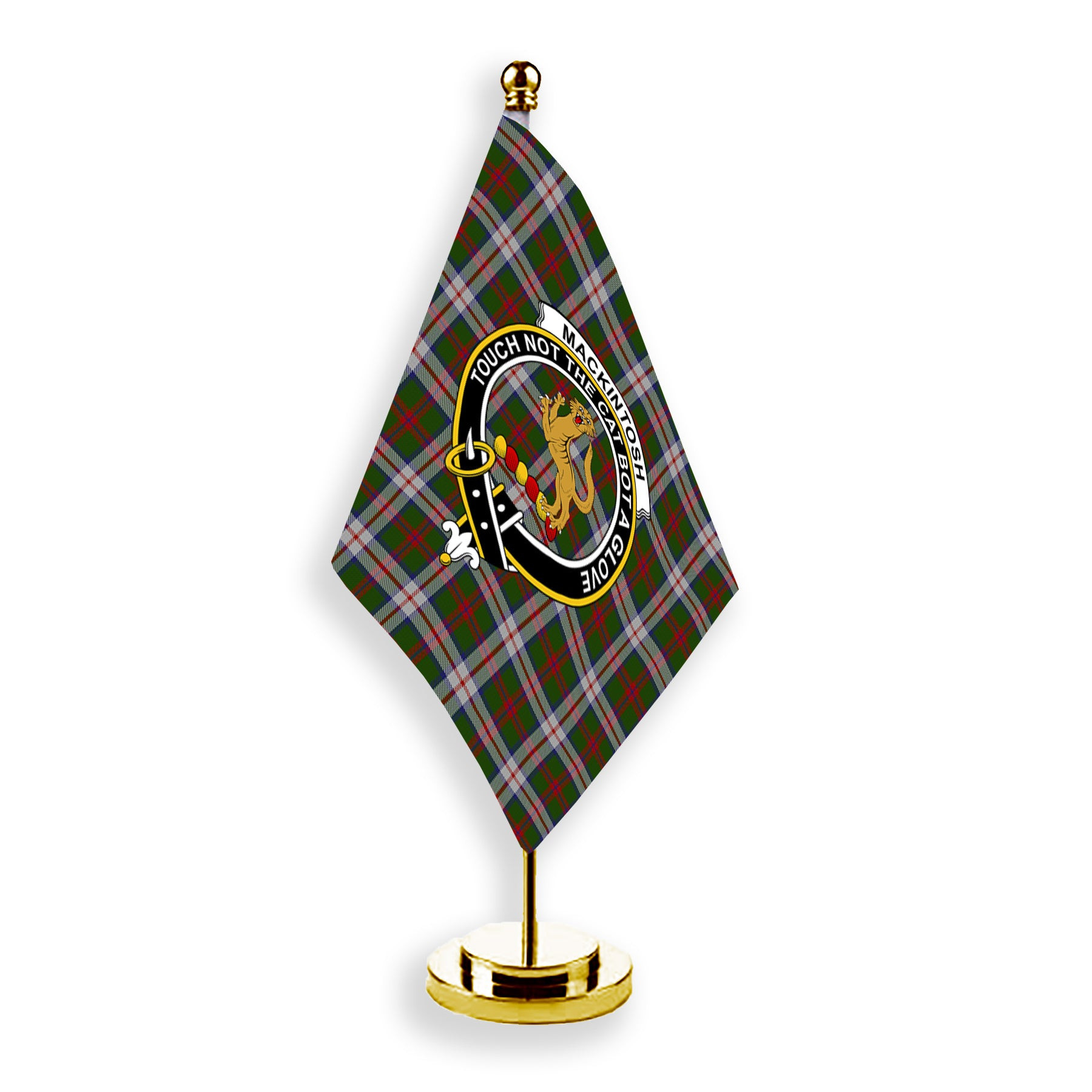 ScotsTee Shop Scottish MacKintosh Dress Scott Adie Crest Tartan Desk Flag Plaid Table Flag