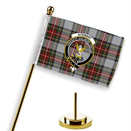ScotsTee Shop Scottish Stewart Dress Crest Tartan Desk Flag Plaid Table Flag