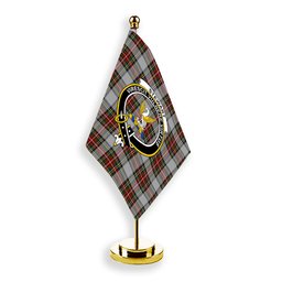 ScotsTee Shop Scottish Stewart Dress Crest Tartan Desk Flag Plaid Table Flag
