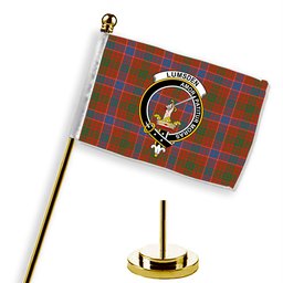 ScotsTee Shop Scottish Lumsden Waistcoat Ancient Crest Tartan Desk Flag Plaid Table Flag