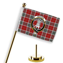 ScotsTee Shop Scottish MacLean of Duart Dress 2 Crest Tartan Desk Flag Plaid Table Flag