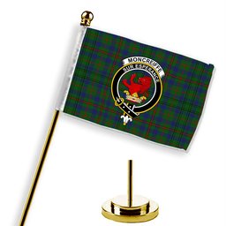 ScotsTee Shop Scottish Moncreiffe of Atholl Crest Tartan Desk Flag Plaid Table Flag