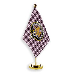 ScotsTee Shop Scottish McPherson Hunting Modern Crest Tartan Desk Flag Plaid Table Flag