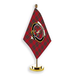 ScotsTee Shop Scottish Shaw of Tordarroch Modern Crest Tartan Desk Flag Plaid Table Flag