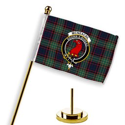 ScotsTee Shop Scottish McNeacail Hunting Modern Crest Tartan Desk Flag Plaid Table Flag