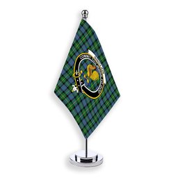 ScotsTee Shop Scottish Sinclair of Ulster Ancient Crest Tartan Desk Flag Plaid Table Flag