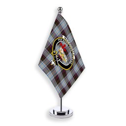 ScotsTee Shop Scottish MacDonald Dress Ancient Crest Tartan Desk Flag Plaid Table Flag