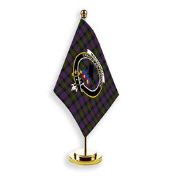 ScotsTee Shop Scottish MacDonell of Glengarry 2 Crest Tartan Desk Flag Plaid Table Flag