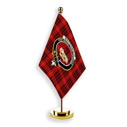 ScotsTee Shop Scottish MacDonald of Ardnamurchan Modern Crest Tartan Desk Flag Plaid Table Flag
