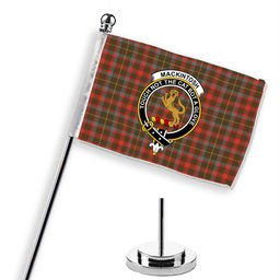 ScotsTee Shop Scottish MacKintosh Hunting Weathered Crest Tartan Desk Flag Plaid Table Flag