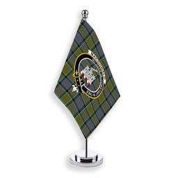 ScotsTee Shop Scottish MacDonald of Clan Ranald Ancient Crest Tartan Desk Flag Plaid Table Flag