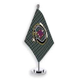 ScotsTee Shop Scottish Ogilvie (Ogilvy) Hunting Crest Tartan Desk Flag Plaid Table Flag