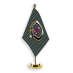 ScotsTee Shop Scottish Ogilvie (Ogilvy) Hunting Crest Tartan Desk Flag Plaid Table Flag