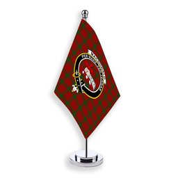 ScotsTee Shop Scottish MacDonald of Sleat Crest Tartan Desk Flag Plaid Table Flag