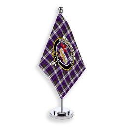 ScotsTee Shop Scottish MacDonald Dress Modern SC Crest Tartan Desk Flag Plaid Table Flag