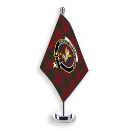ScotsTee Shop Scottish Stewart of Urrard Crest Tartan Desk Flag Plaid Table Flag