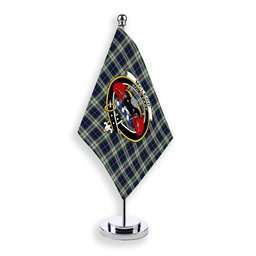ScotsTee Shop Scottish McLeod Of Californian Crest Tartan Desk Flag Plaid Table Flag