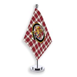 ScotsTee Shop Scottish McFie Dress Modern Crest Tartan Desk Flag Plaid Table Flag