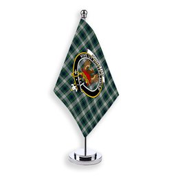 ScotsTee Shop Scottish Johnston Dress Modern Crest Tartan Desk Flag Plaid Table Flag