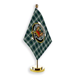ScotsTee Shop Scottish Johnston Dress Modern Crest Tartan Desk Flag Plaid Table Flag