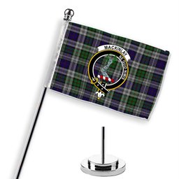 ScotsTee Shop Scottish MacKinlay Dress Crest Tartan Desk Flag Plaid Table Flag