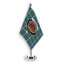 ScotsTee Shop Scottish Kelly of Sleat Hunting Modern Crest Tartan Desk Flag Plaid Table Flag