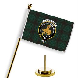 ScotsTee Shop Scottish MacGillivray Hunting Modern Crest Tartan Desk Flag Plaid Table Flag