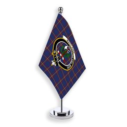 ScotsTee Shop Scottish MacLaine of Lochbuie Crest Tartan Desk Flag Plaid Table Flag