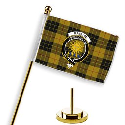 ScotsTee Shop Scottish MacLeod of Lewis Ancient Crest Tartan Desk Flag Plaid Table Flag