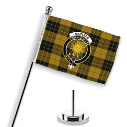 ScotsTee Shop Scottish MacLeod of Lewis Ancient Crest Tartan Desk Flag Plaid Table Flag
