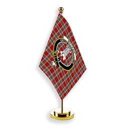 ScotsTee Shop Scottish McLean of Duart Dress Red Crest Tartan Desk Flag Plaid Table Flag