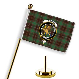 ScotsTee Shop Scottish McPhee Hunting Modern Crest Tartan Desk Flag Plaid Table Flag