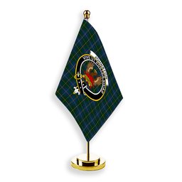 ScotsTee Shop Scottish Johnston Diana Hunting Crest Tartan Desk Flag Plaid Table Flag