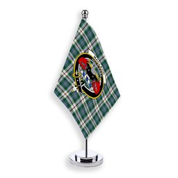 ScotsTee Shop Scottish MacLeod Of Californian Ancient Crest Tartan Desk Flag Plaid Table Flag