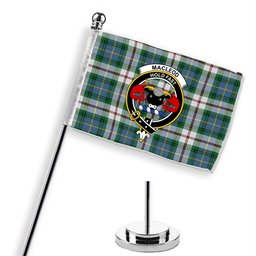 ScotsTee Shop Scottish MacLeod Of Californian Ancient Crest Tartan Desk Flag Plaid Table Flag