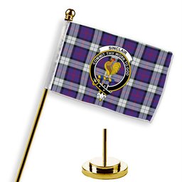 ScotsTee Shop Scottish Sinclair Dress (Dance) Modern Clan Crest Tartan Desk Flag Plaid Table Flag