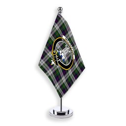 ScotsTee Shop Scottish McCallum Dress Crest Tartan Desk Flag Plaid Table Flag