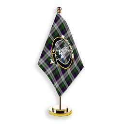 ScotsTee Shop Scottish McCallum Dress Crest Tartan Desk Flag Plaid Table Flag