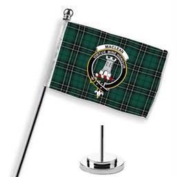 ScotsTee Shop Scottish MacLean of Duart Hunting Modern Crest Tartan Desk Flag Plaid Table Flag