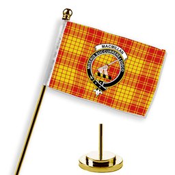 ScotsTee Shop Scottish MacMillan Dress Modern Crest Tartan Desk Flag Plaid Table Flag