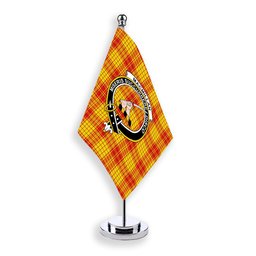 ScotsTee Shop Scottish MacMillan Dress Modern Crest Tartan Desk Flag Plaid Table Flag