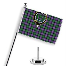 ScotsTee Shop Scottish McArthur of Milton Ancient Crest Tartan Desk Flag Plaid Table Flag