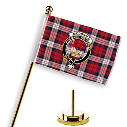ScotsTee Shop Scottish McDonald Dress Irish Modern Crest Tartan Desk Flag Plaid Table Flag