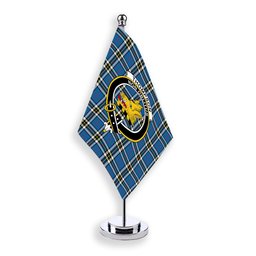 ScotsTee Shop Scottish Thompson Dress Blue Modern Crest Tartan Desk Flag Plaid Table Flag