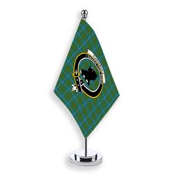 ScotsTee Shop Scottish Turnbull Hunting Ancient Clan Crest Tartan Desk Flag Plaid Table Flag