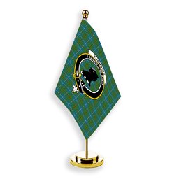 ScotsTee Shop Scottish Turnbull Hunting Ancient Clan Crest Tartan Desk Flag Plaid Table Flag