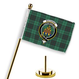 ScotsTee Shop Scottish MacKenzie Dress Modern Crest Tartan Desk Flag Plaid Table Flag